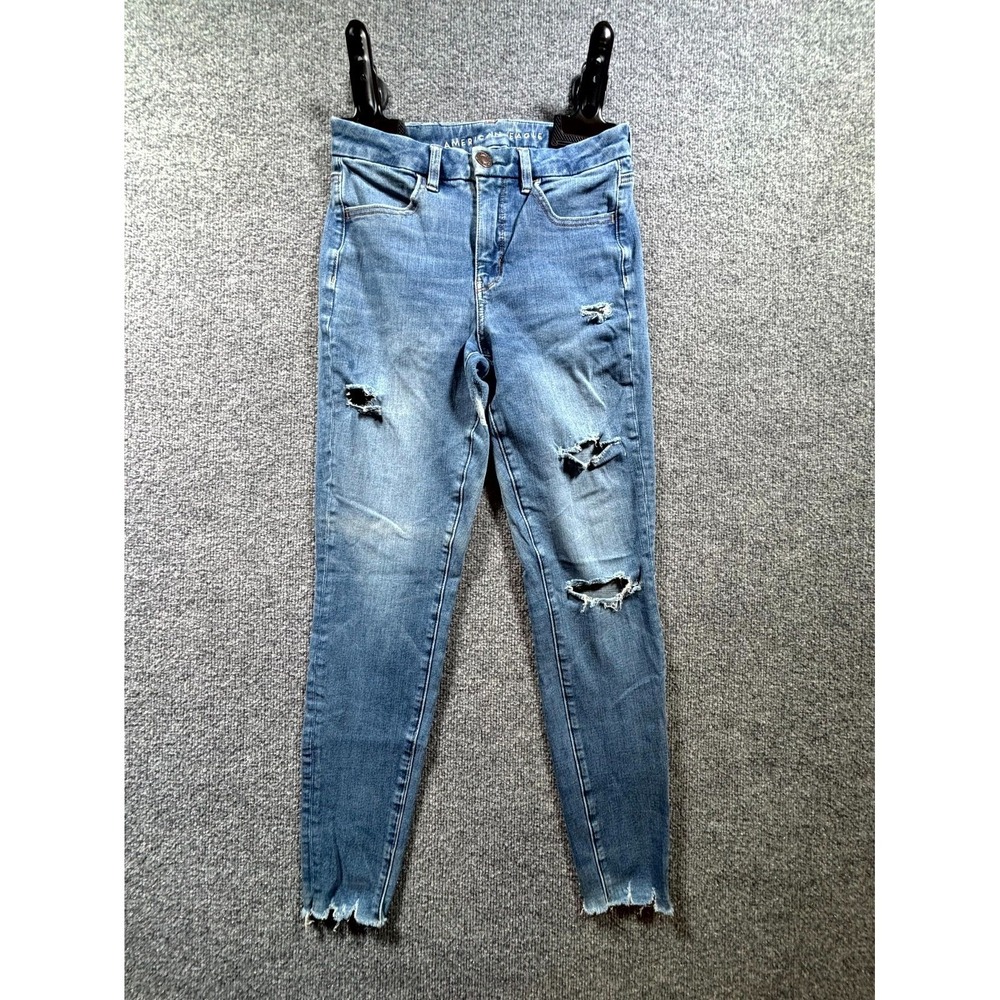 American Eagle Outfitters Jeans Womens 6R Blue Denim Stretch Dream Distressed